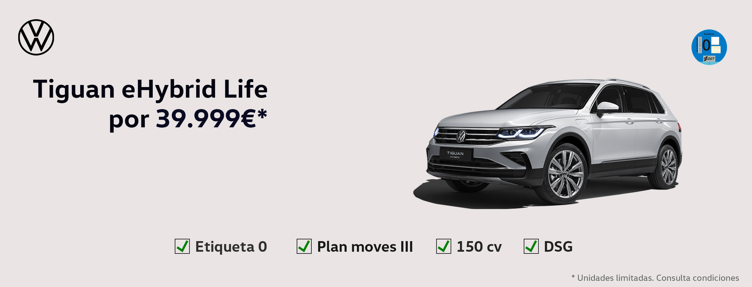 Volkswagen Tiguan e Hybrid por 39.999 VASA