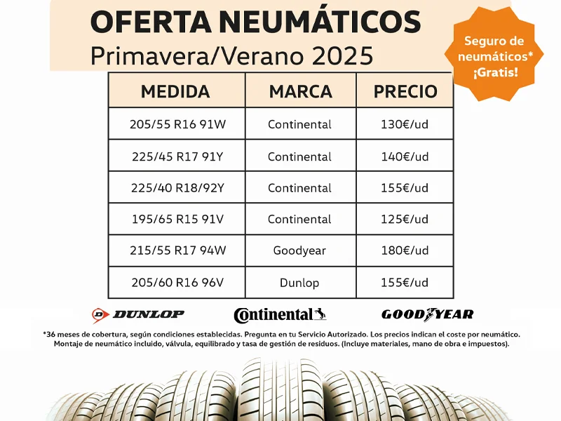 oferta en neumaticos coche pais vasco guipuzcoa donostia VASA
