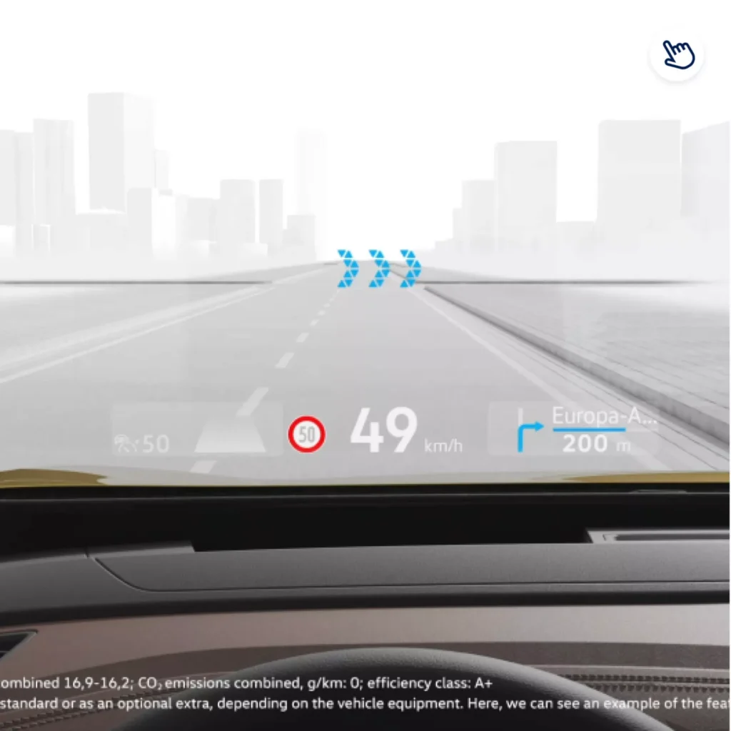 turismos_detalles-del-nuevo-id4_tecnologia_pantalla de realidad aumentada- pruebalo volkswagen en VASA Donostia