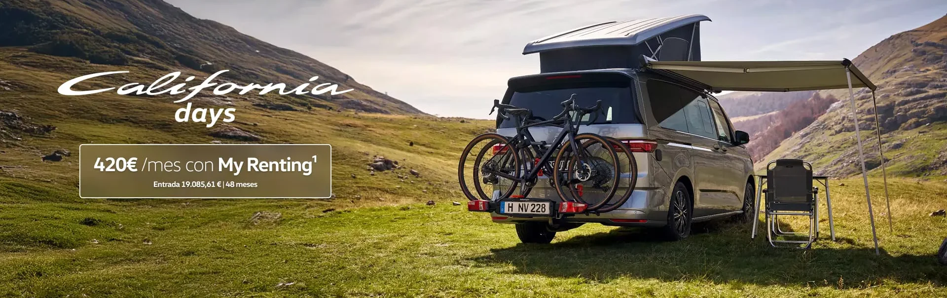 california days guipuzcoa donostia vasa furgoneta volkswagen californiacon bicicletas y el techo levantado